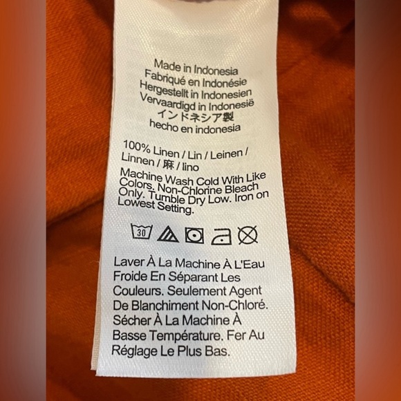 NWT Madewell The Harlow Wide-Leg Pant in 100% Linen Dark Copper Trouser Size 6 - Picture 11 of 12